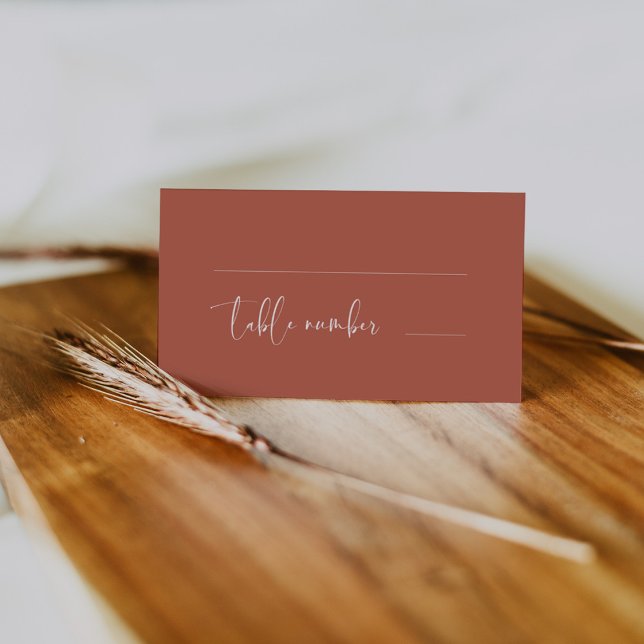 Elegant & modern Red clay wedding Place Card (Creator Uploaded)