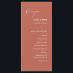 Elegant & modern Red clay wedding program<br><div class="desc">A modern typography and a trendy terracotta,  clay and peach colour palette for your wedding stationery: choose this simple and elegant wedding suite. Fully customisable: you can change the background as well as the text colour as you like.</div>