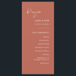 Elegant & modern Red clay wedding program<br><div class="desc">A modern typography and a trendy terracotta,  clay and peach colour palette for your wedding stationery: choose this simple and elegant wedding suite. Fully customisable: you can change the background as well as the text colour as you like.</div>