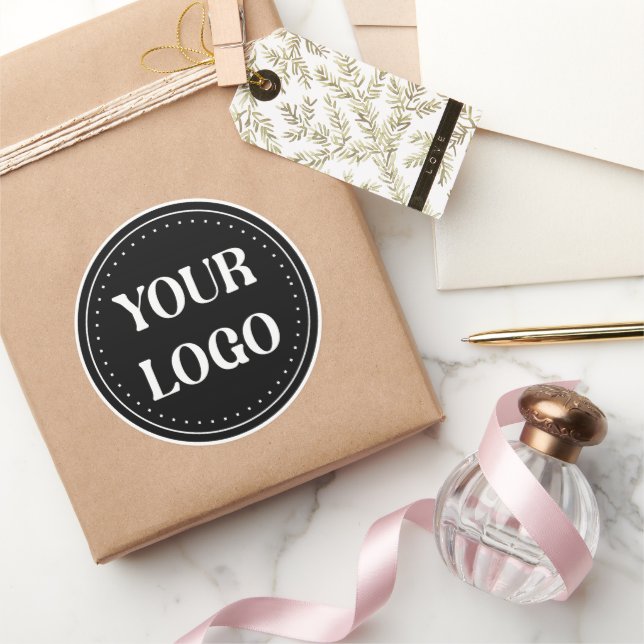 elegant, modern, refined, & editable.  classic round sticker (Gifting)