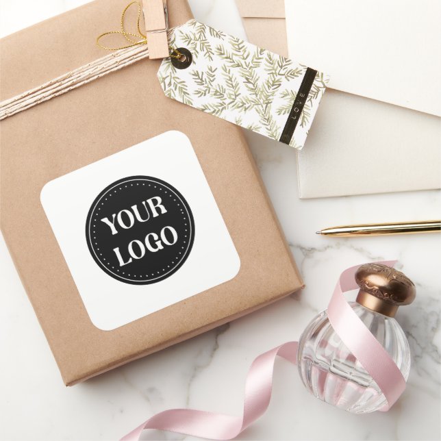 elegant, modern, refined, & editable.  square sticker (Gifting)