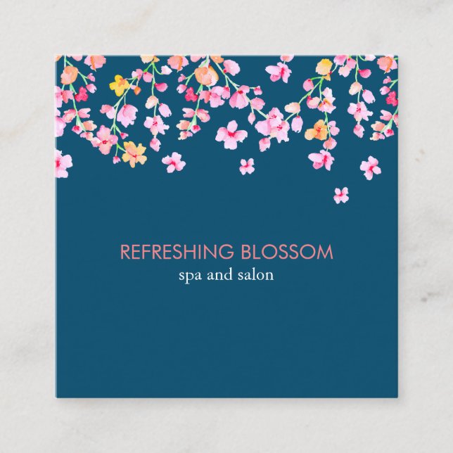 Elegant Modern Refreshing blossom Square Square Business Card (Front)