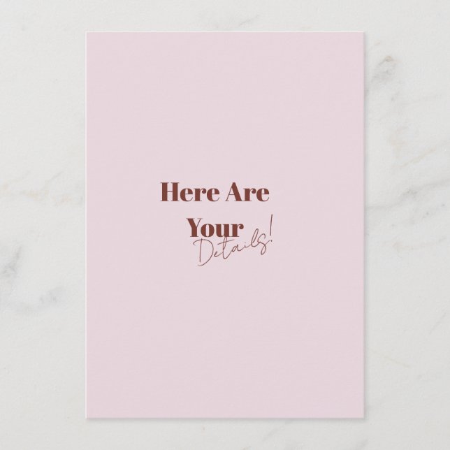 Elegant Modern Retro Bold Wedding Enclosure Card (Front)