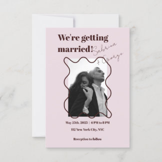 Elegant Modern Retro Photograph QR Code Wedding Invitation