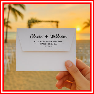 Elegant Modern Return Address Minimalist Wedding Envelope