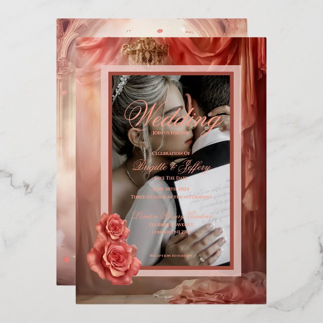 Elegant modern romantic rose gold foil  (Front/Back)