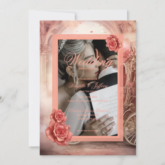 Elegant modern romantic Wedding  Invitation (Front)