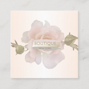 Elegant Modern , Rose,Flower, Brush Stroke Square Business Card