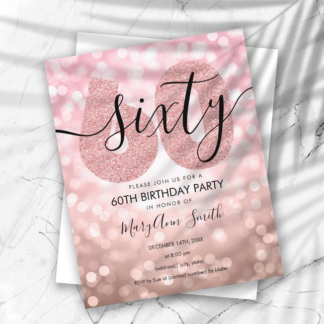 Elegant Modern Rose Gold 60th Birthday Party  (Creator Uploaded)