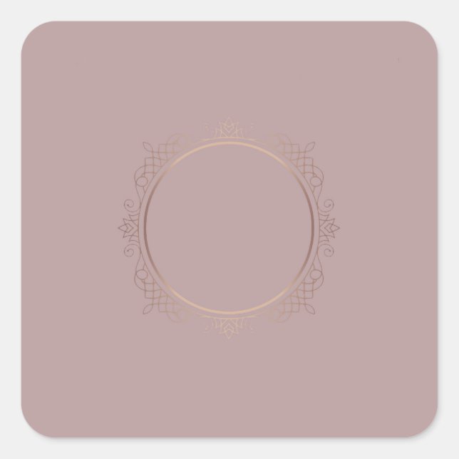 Elegant Modern Rose Gold Blank Template Trendy Square Sticker (Front)