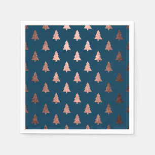 Elegant modern rose gold Christmas tree pattern Napkin