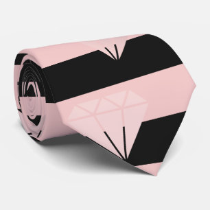 Elegant modern rose gold diamond stripe pattern tie