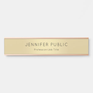 Elegant Modern Rose Gold Glamour Template Trendy Door Sign