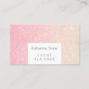 Elegant modern rose gold glitter event planner business card