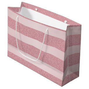 Elegant Modern Rose Gold Glitter Glamour Template Large Gift Bag