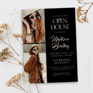 Elegant Modern Rose Gold Graduation Invitation