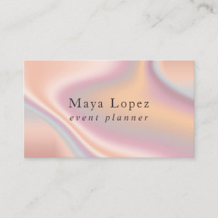 Elegant modern rose gold holographic event planner business card