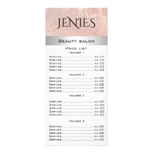 Elegant modern rose gold marble silver stripe rack card