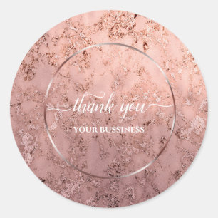 Elegant modern rose gold & pink marble classic round sticker