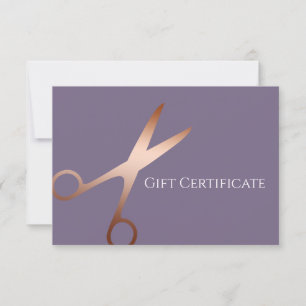 Elegant modern rose gold scissors hairstylist