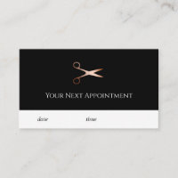Elegant modern rose gold scissors hairstylist