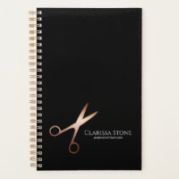 Elegant modern rose gold scissors hairstylist