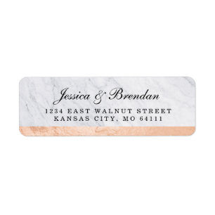 Elegant Modern Rose Gold Wedding Return Address Label