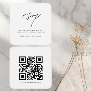 Elegant Modern RSVP Card   QR Code Wedding Reply