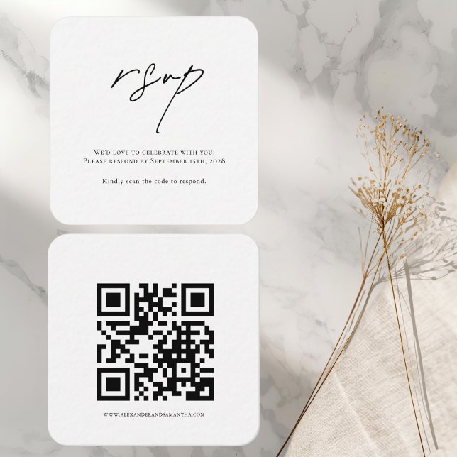 Elegant Modern RSVP Card | QR Code Wedding Reply (Creator Uploaded)