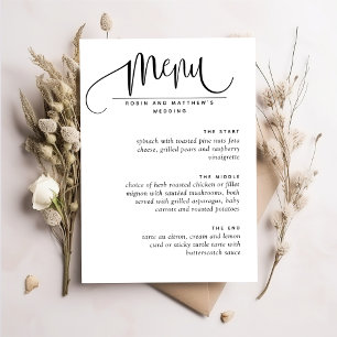 Elegant Modern Rustic Menu, Script Kraft Menu