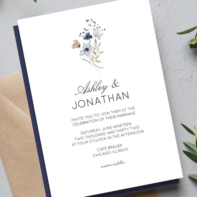 Elegant Modern Rustic Wildflower Wedding Invitation (Creator Uploaded)
