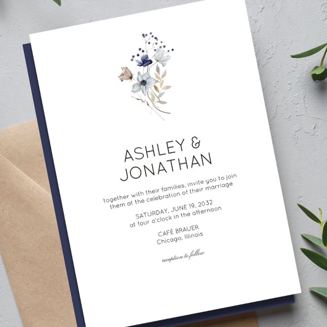 Elegant Modern Rustic Wildflower Wedding Invitation (Creator Uploaded)