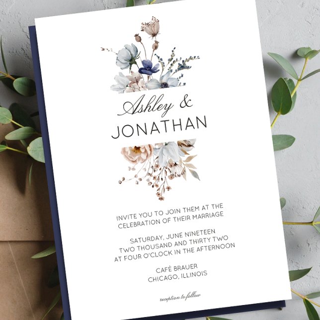Elegant Modern Rustic Wildflower Wedding Invitation (Creator Uploaded)