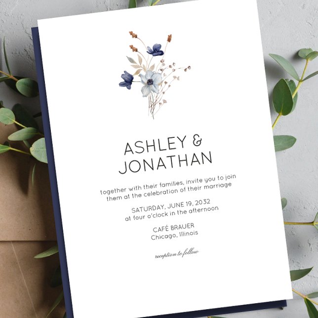Elegant Modern Rustic Wildflower Wedding Invitation (Creator Uploaded)