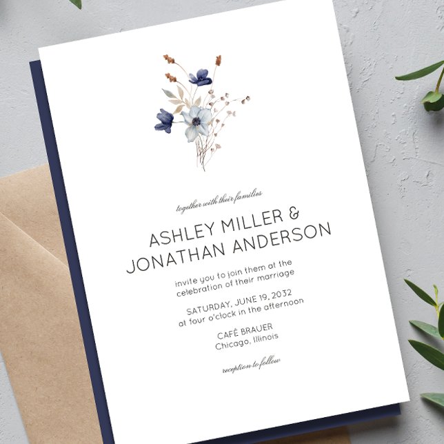 Elegant Modern Rustic Wildflower Wedding Invitation (Creator Uploaded)