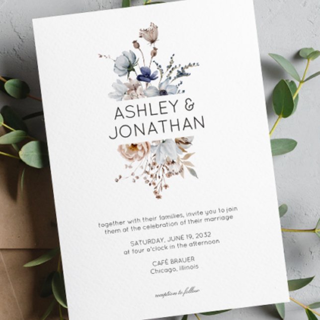 Elegant Modern Rustic Wildflower Wedding Invitation (Creator Uploaded)