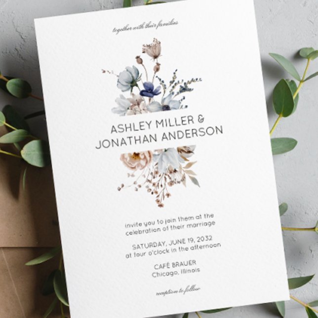 Elegant Modern Rustic Wildflower Wedding Invitation (Creator Uploaded)