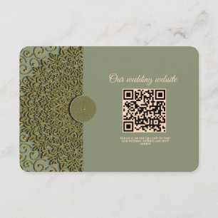 Elegant Modern Sage green & gold classic mandala Enclosure Card