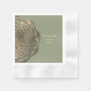 Elegant Modern Sage green & gold classic Napkins