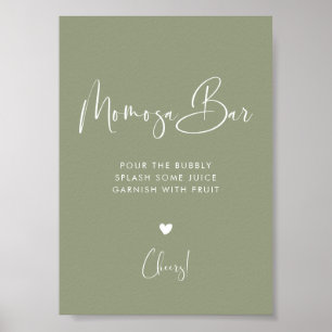 Elegant & Modern Sage Green Momosa bar sign