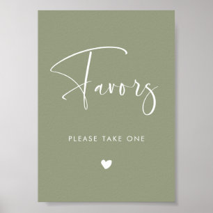 Elegant & Modern Sage Green wedding Favours sign