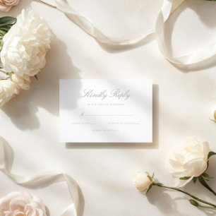Elegant Modern Sage Green Wedding RSVP Card