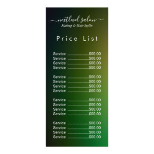 Elegant Modern Salon Price List Rack Card