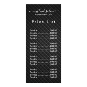 Elegant Modern Salon Price List Rack Card 