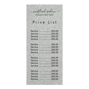 Elegant Modern Salon Price List Rack Card 