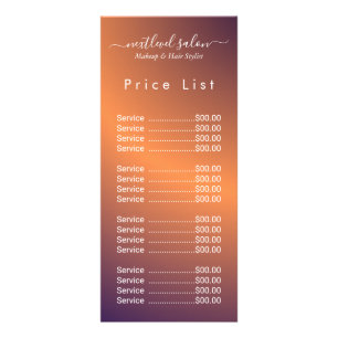 Elegant Modern Salon Price List Rack Card