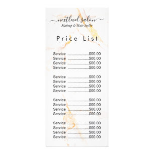 Elegant Modern Salon Price List Rack Card 