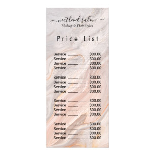 Elegant Modern Salon Price List Rack Card