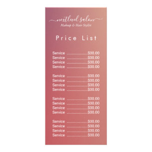 Elegant Modern Salon Price List Rack Card