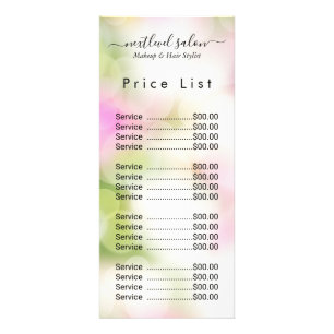 Elegant Modern Salon Price List Rack Card 